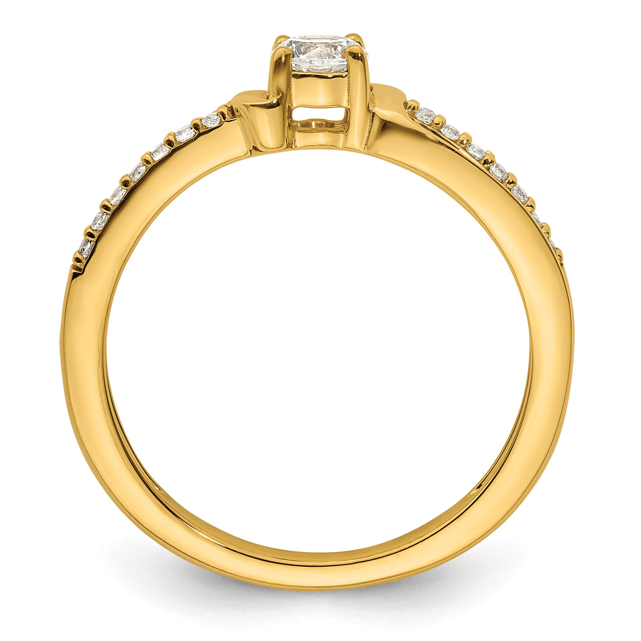 10k 1/3 carat Lab Grown Diamond VS/SI+ G+ Complete Solitaire Promise Ring Secondary image