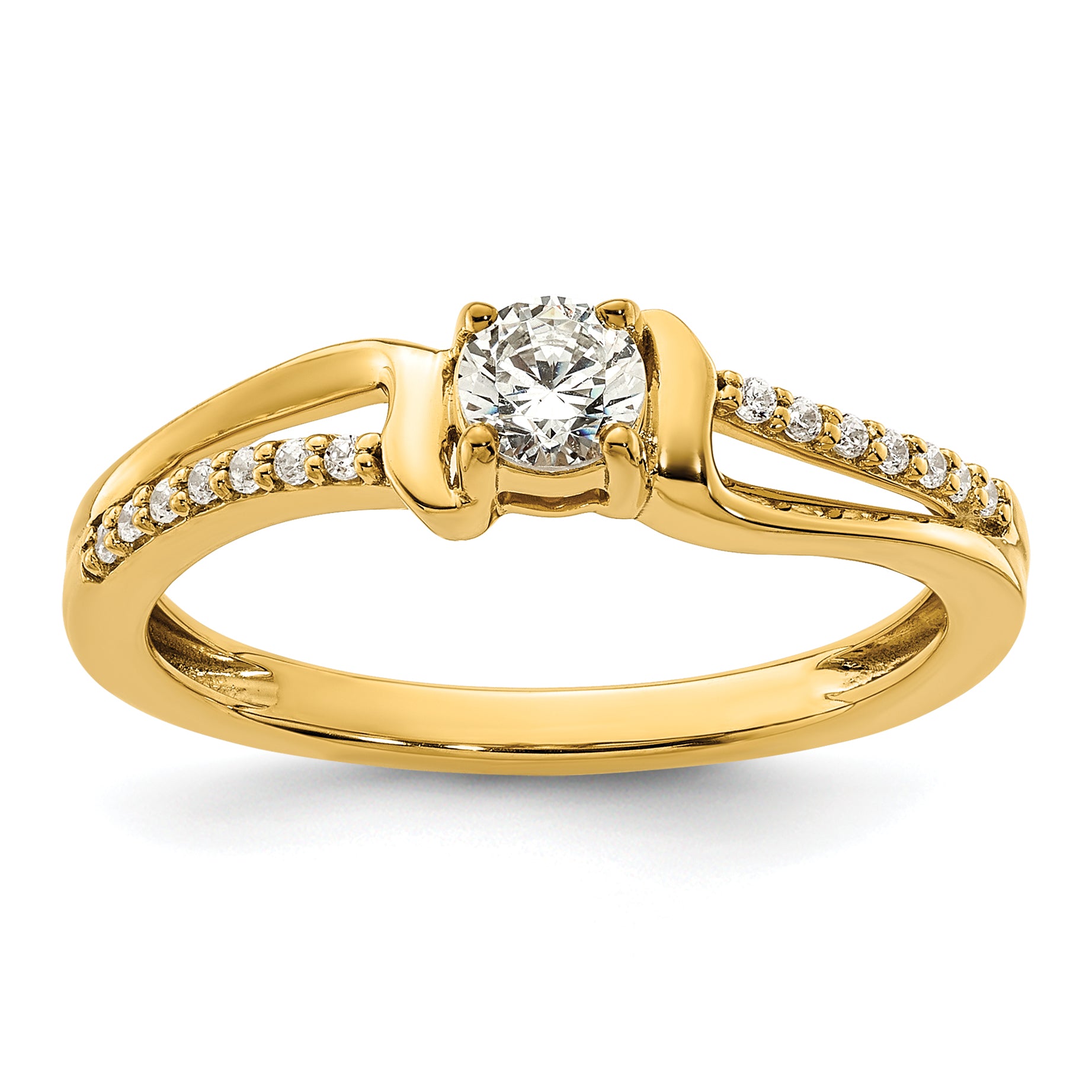 10k 1/3 carat Lab Grown Diamond VS/SI+ G+ Complete Solitaire Promise Ring Main image