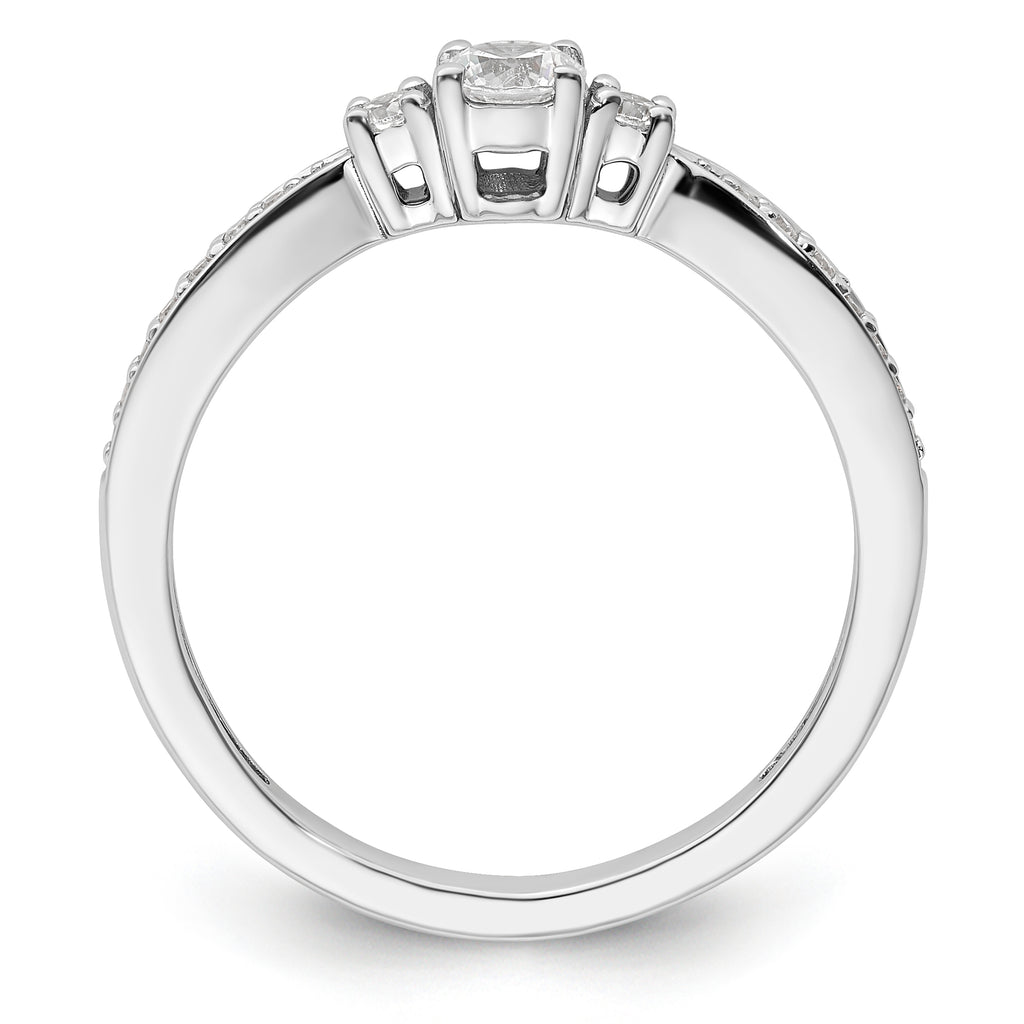 10k White Gold 1/3 carat Lab Grown Diamond VS/SI+ G+ Complete Petite Engagement Ring