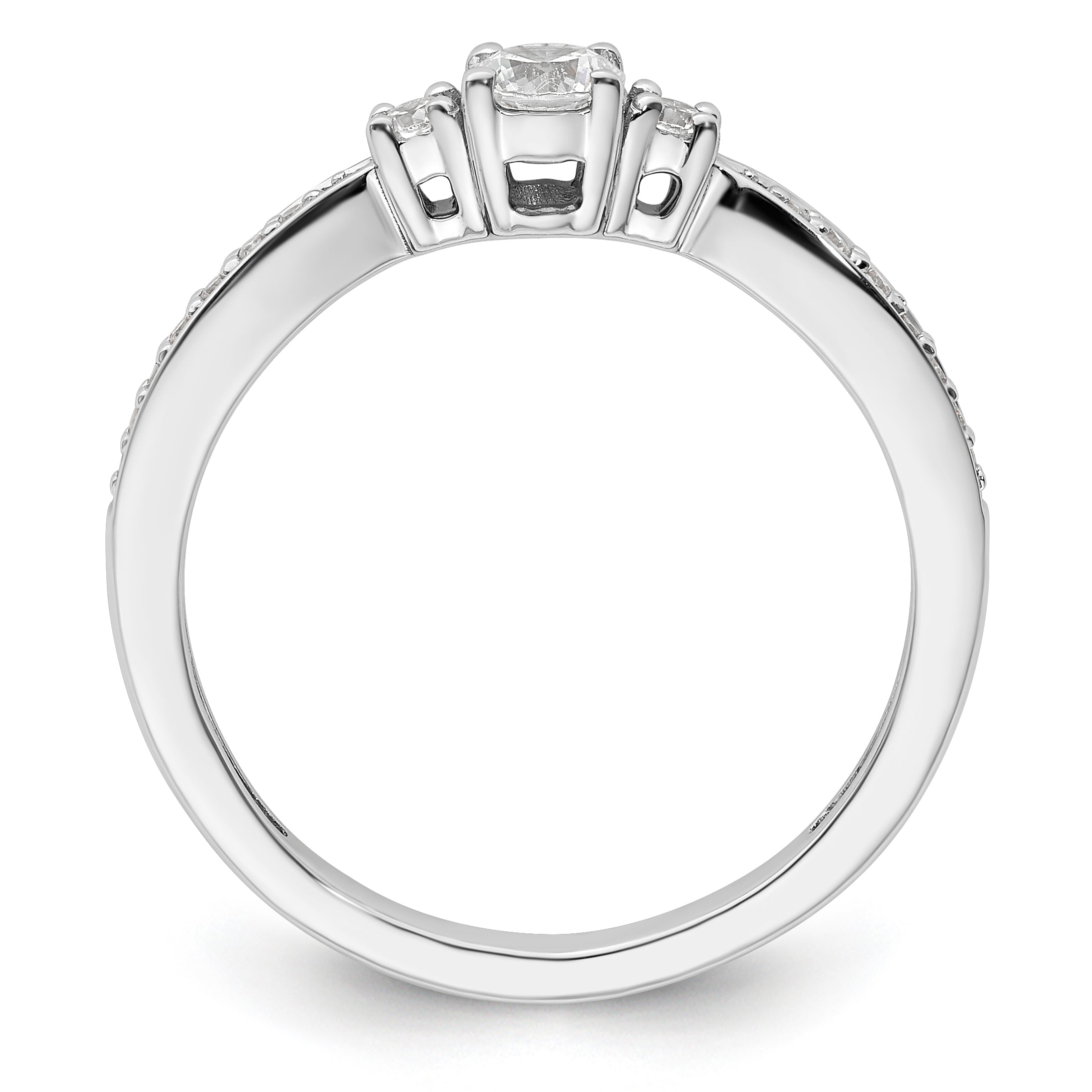 10k White Gold 1/3 carat Lab Grown Diamond VS/SI+ G+ Complete Petite Engagement Ring