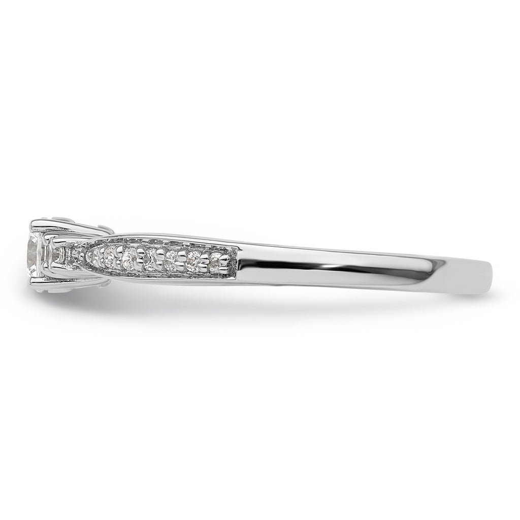 10k White Gold 1/3 carat Lab Grown Diamond VS/SI+ G+ Complete Petite Engagement Ring