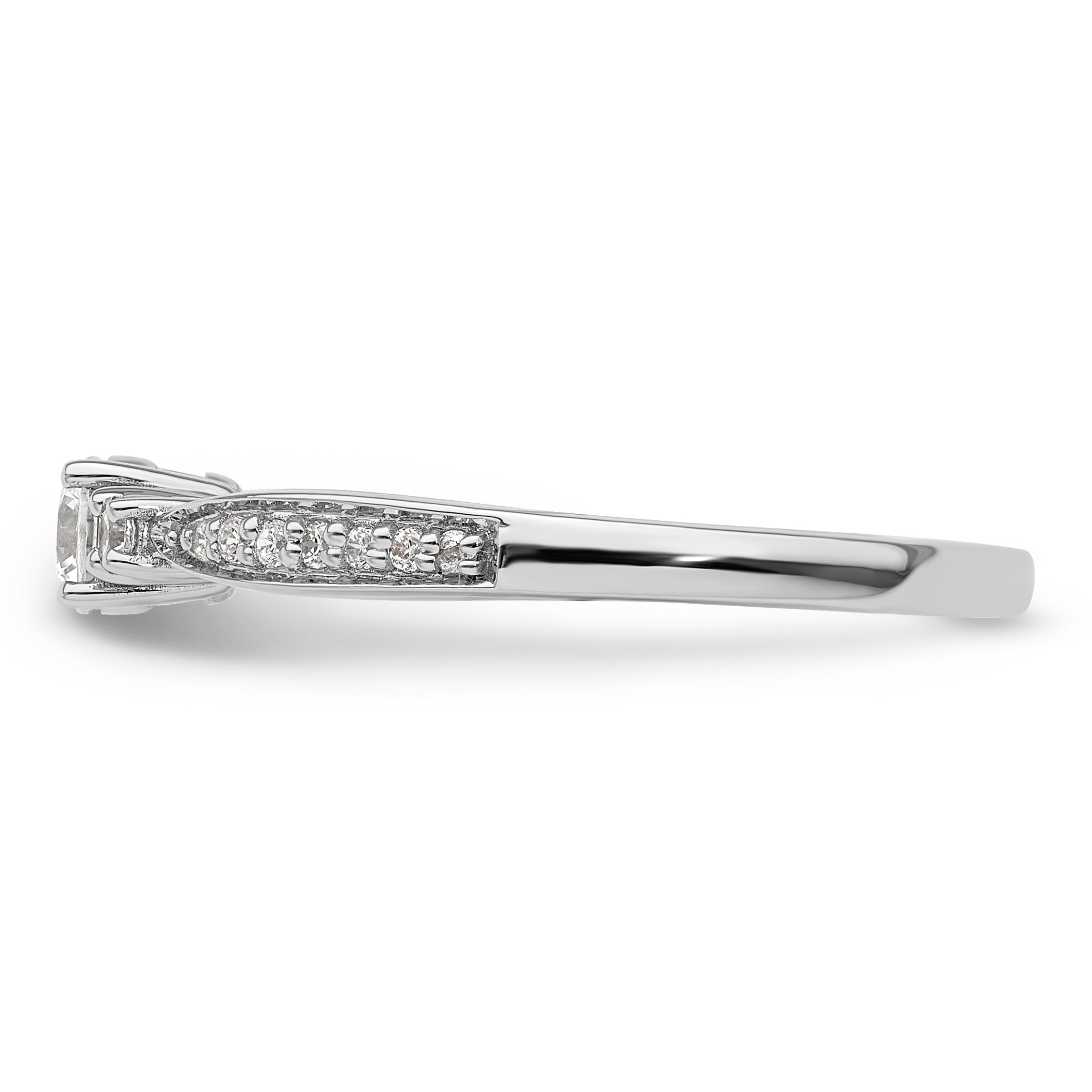 10k White Gold 1/3 carat Lab Grown Diamond VS/SI+ G+ Complete Petite Engagement Ring
