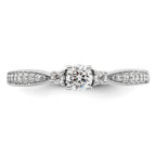 10k White Gold 1/3 carat Lab Grown Diamond VS/SI+ G+ Complete Petite Engagement Ring
