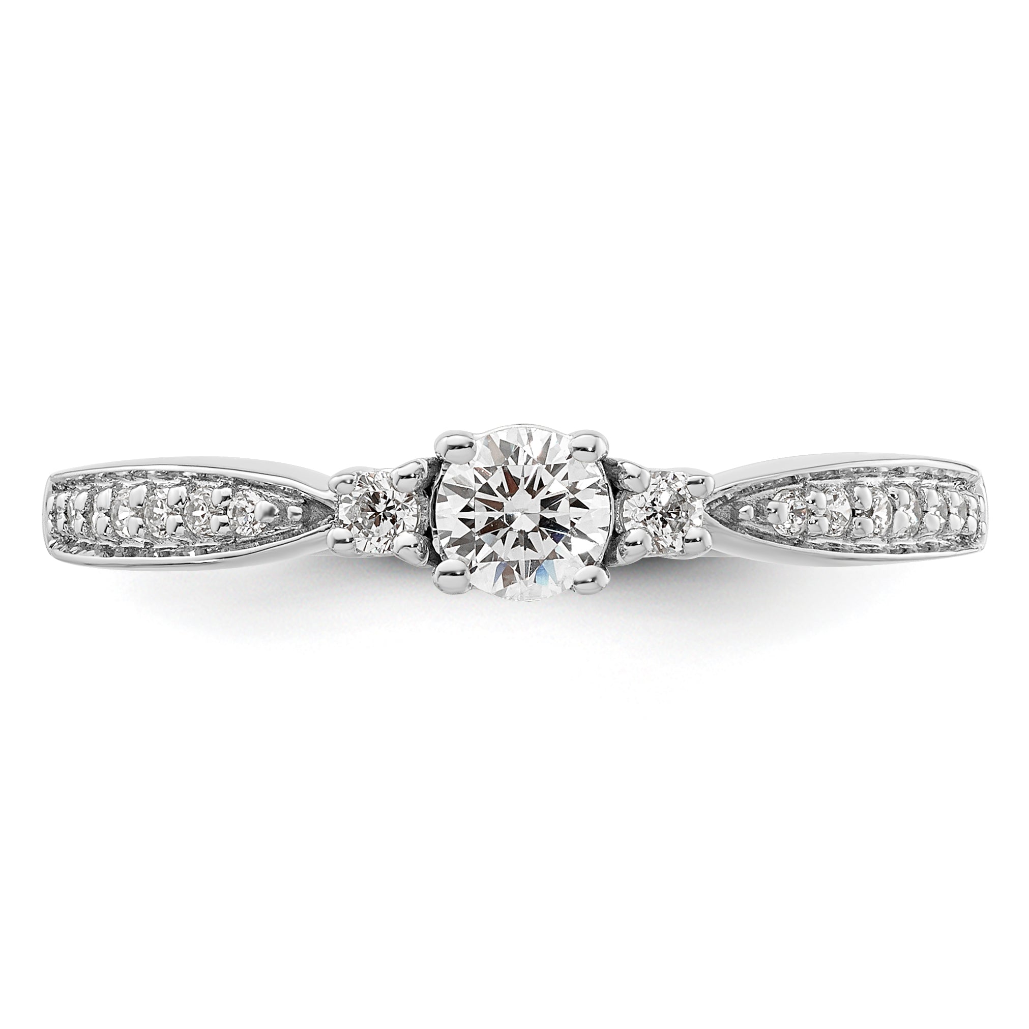 10k White Gold 1/3 carat Lab Grown Diamond VS/SI+ G+ Complete Petite Engagement Ring