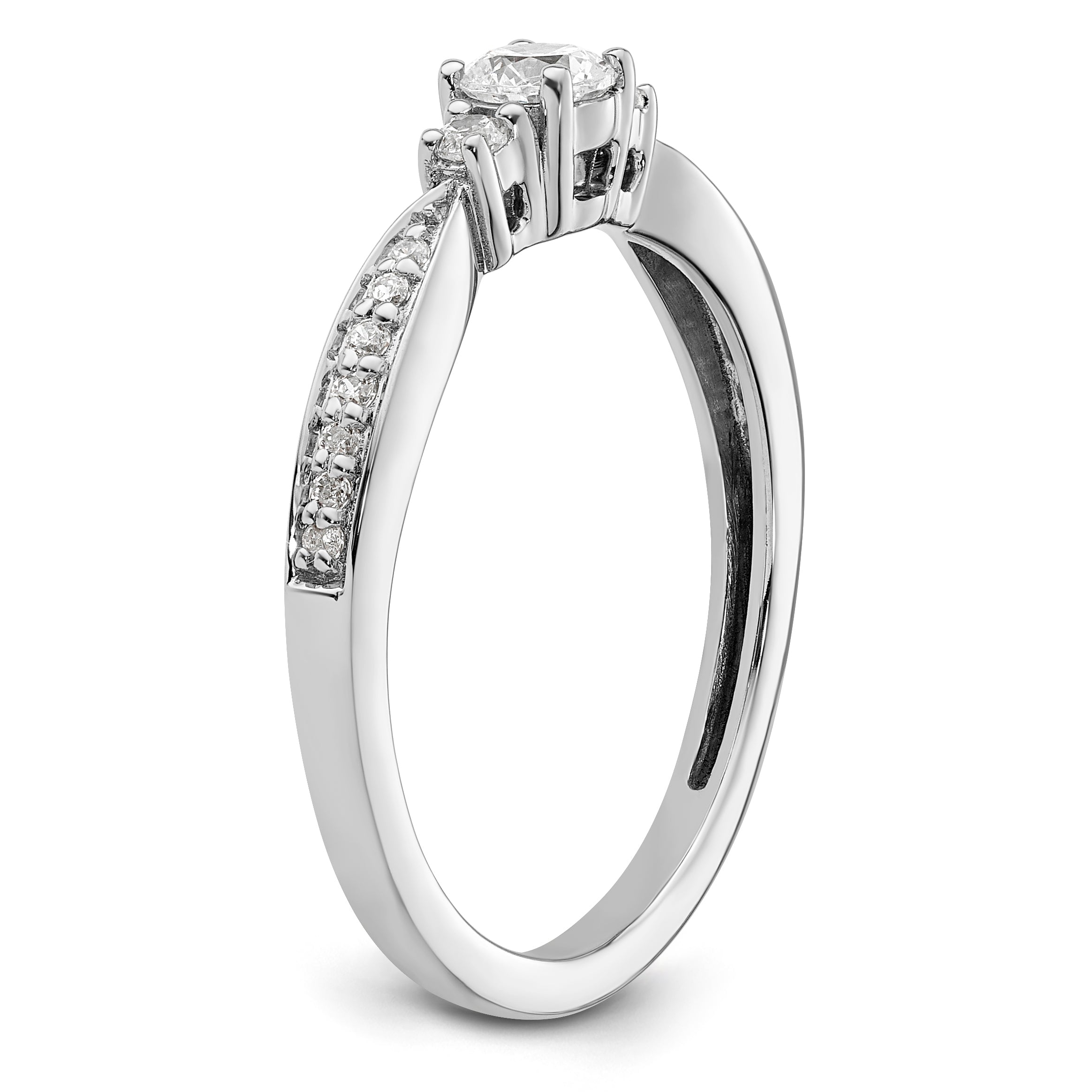 10k White Gold 1/3 carat Lab Grown Diamond VS/SI+ G+ Complete Petite Engagement Ring