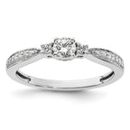 10k White Gold 1/3 carat Lab Grown Diamond VS/SI+ G+ Complete Petite Engagement Ring