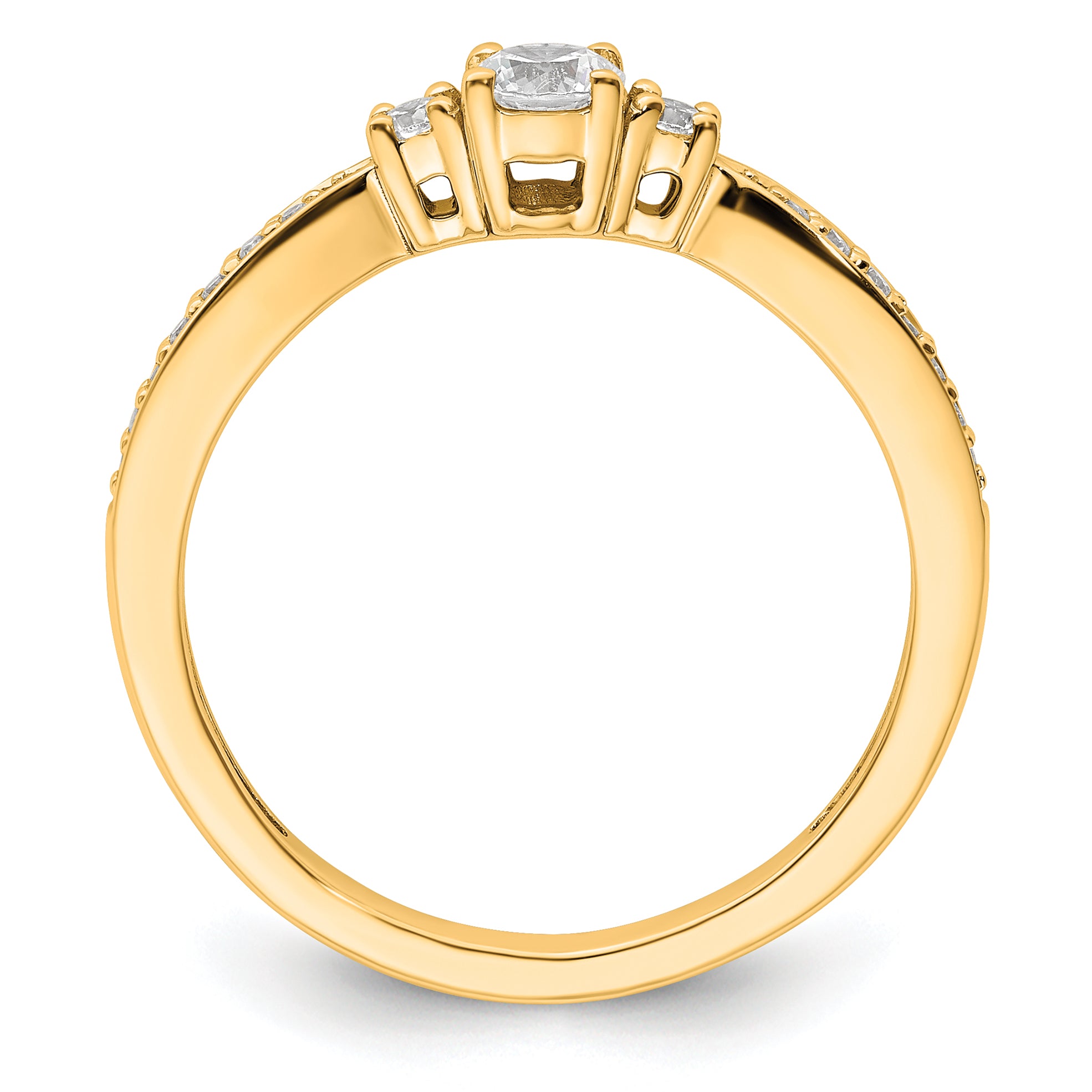 10k 1/3 carat Lab Grown Diamond VS/SI+ G+ Complete Petite Engagement Ring Secondary image