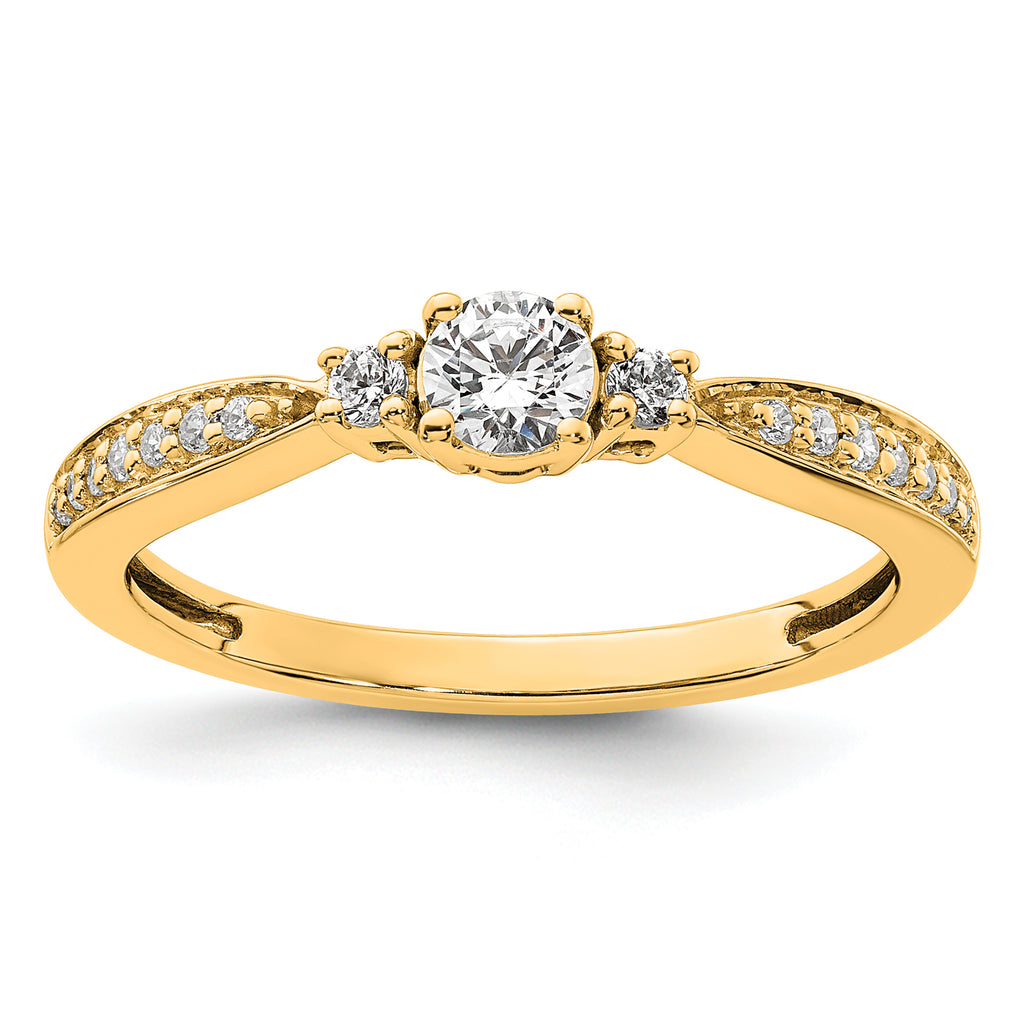 10k 1/3 carat Lab Grown Diamond VS/SI+ G+ Complete Petite Engagement Ring