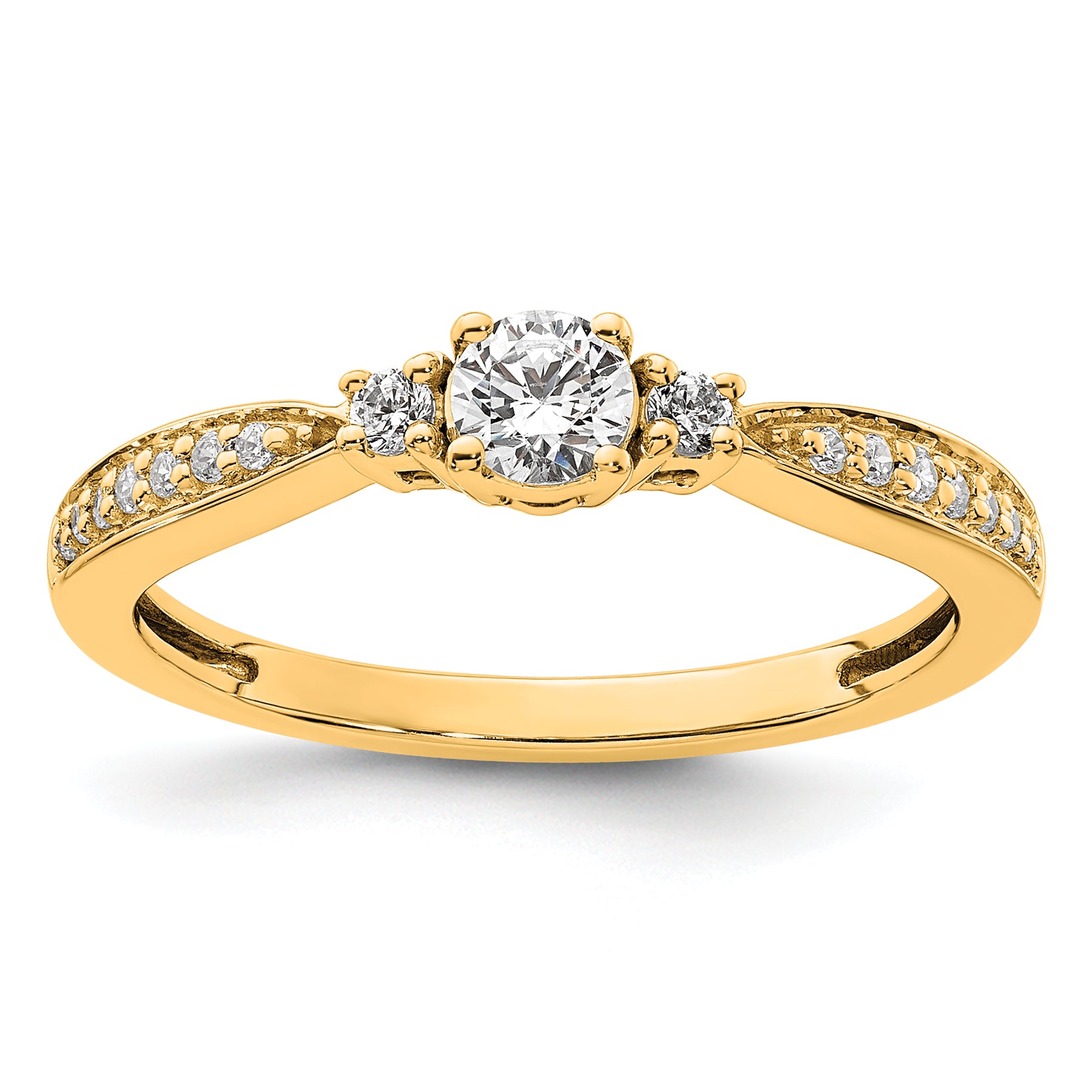 10k 1/3 carat Lab Grown Diamond VS/SI+ G+ Complete Petite Engagement Ring