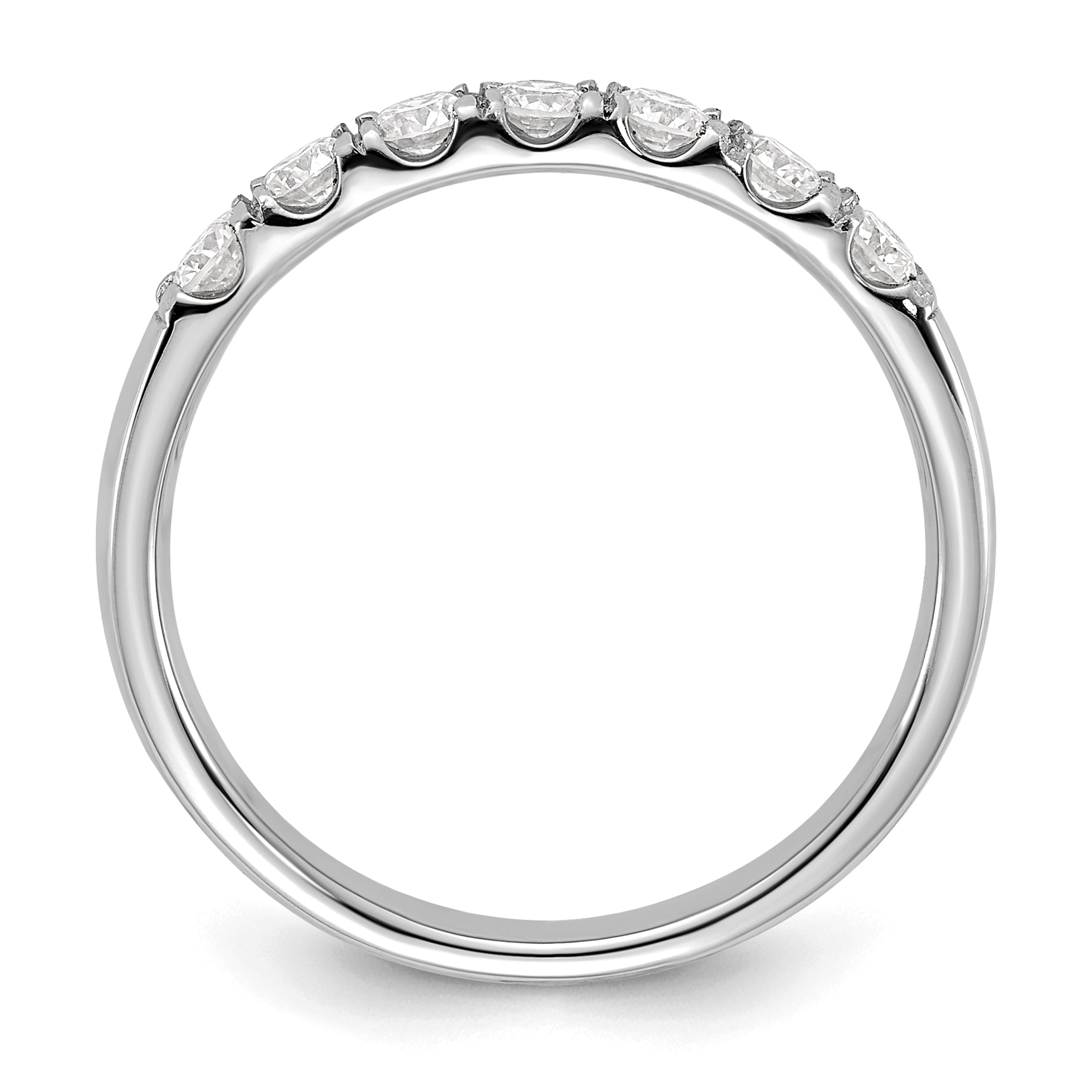 14k White Gold 1/2 carat Lab Grown Diamond VS/SI+ G+ Seven Stone Complete Band Secondary image