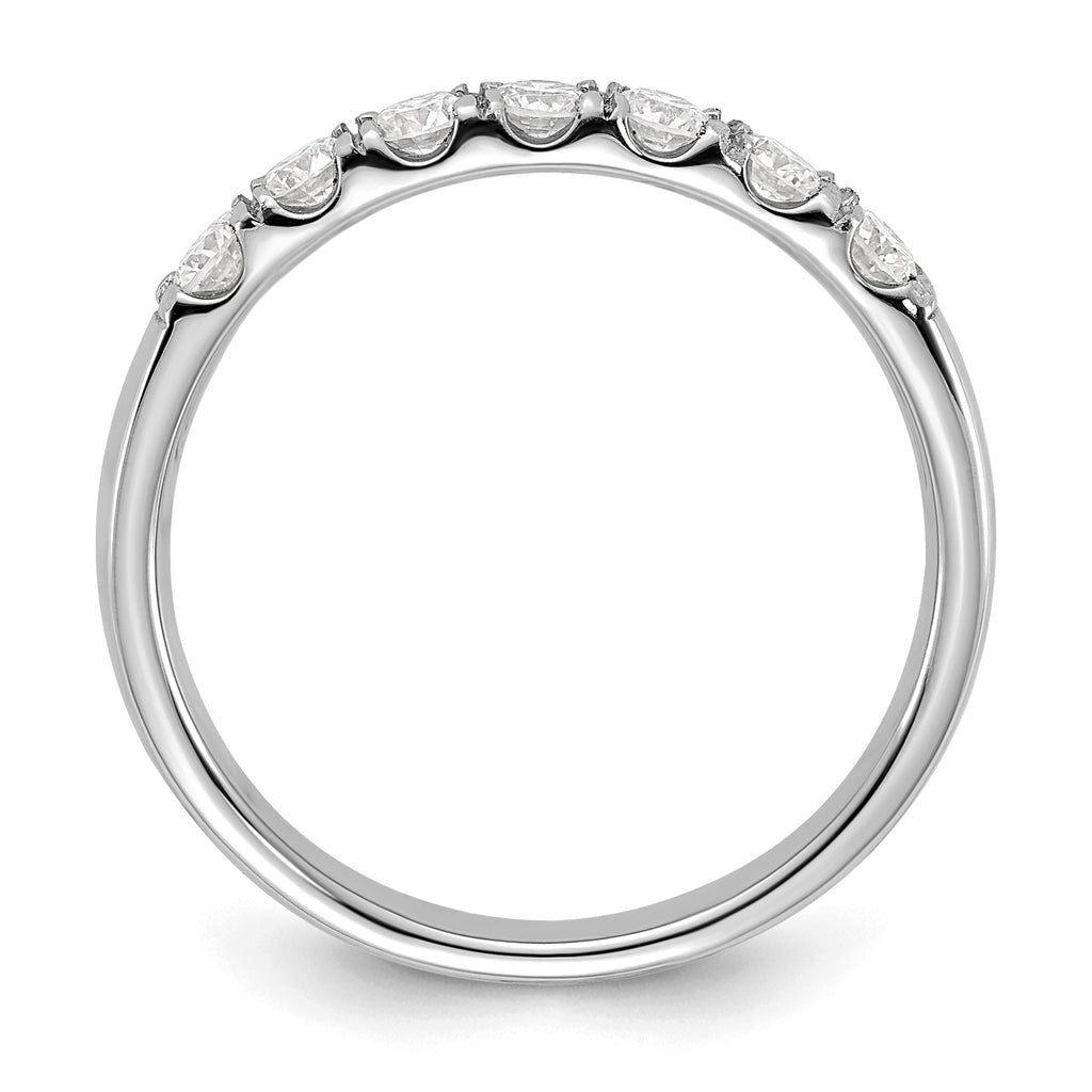 14k White Gold 1/2 carat Lab Grown Diamond VS/SI+ G+ Seven Stone Complete Band