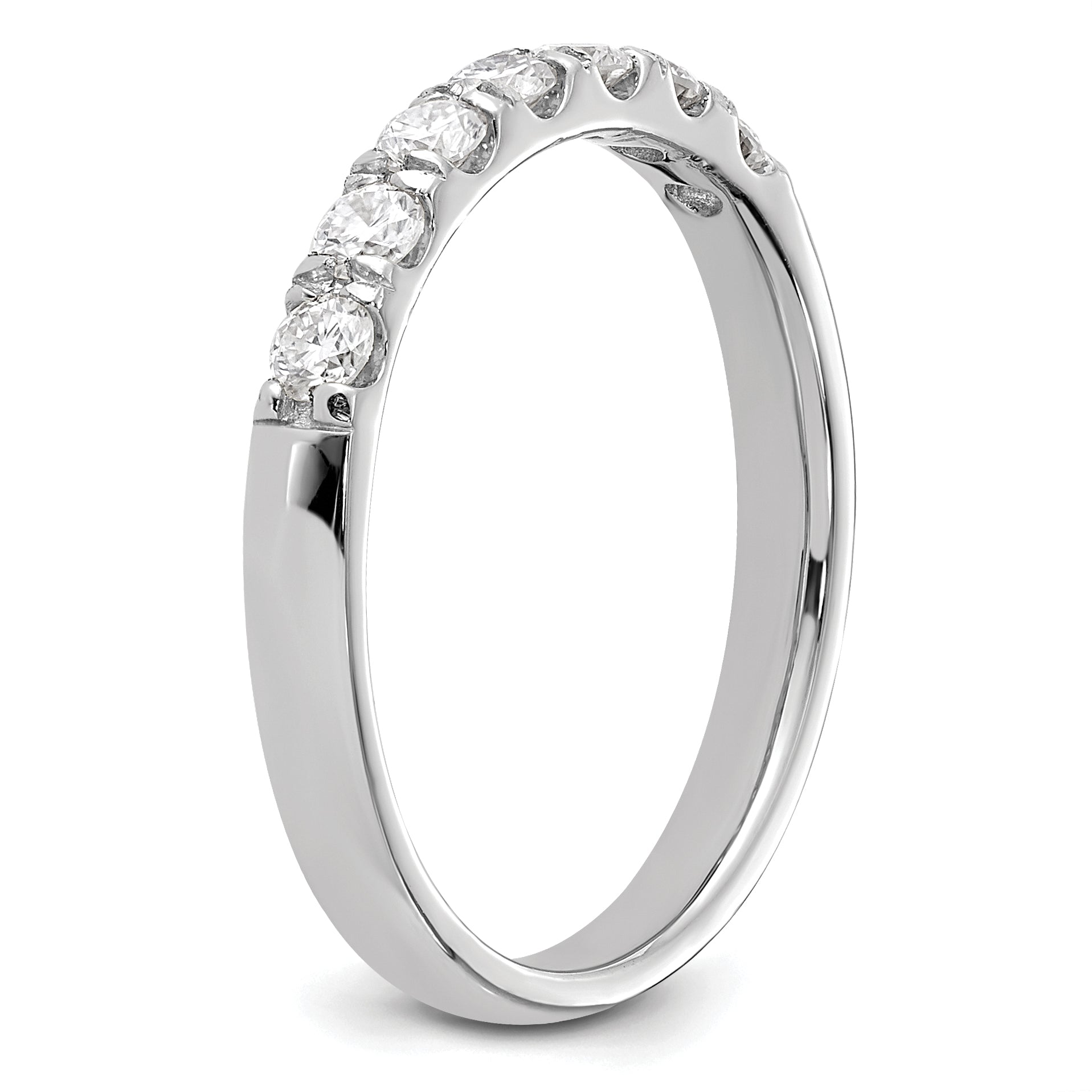 14k White Gold 1/2 carat Lab Grown Diamond VS/SI+ G+ Seven Stone Complete Band