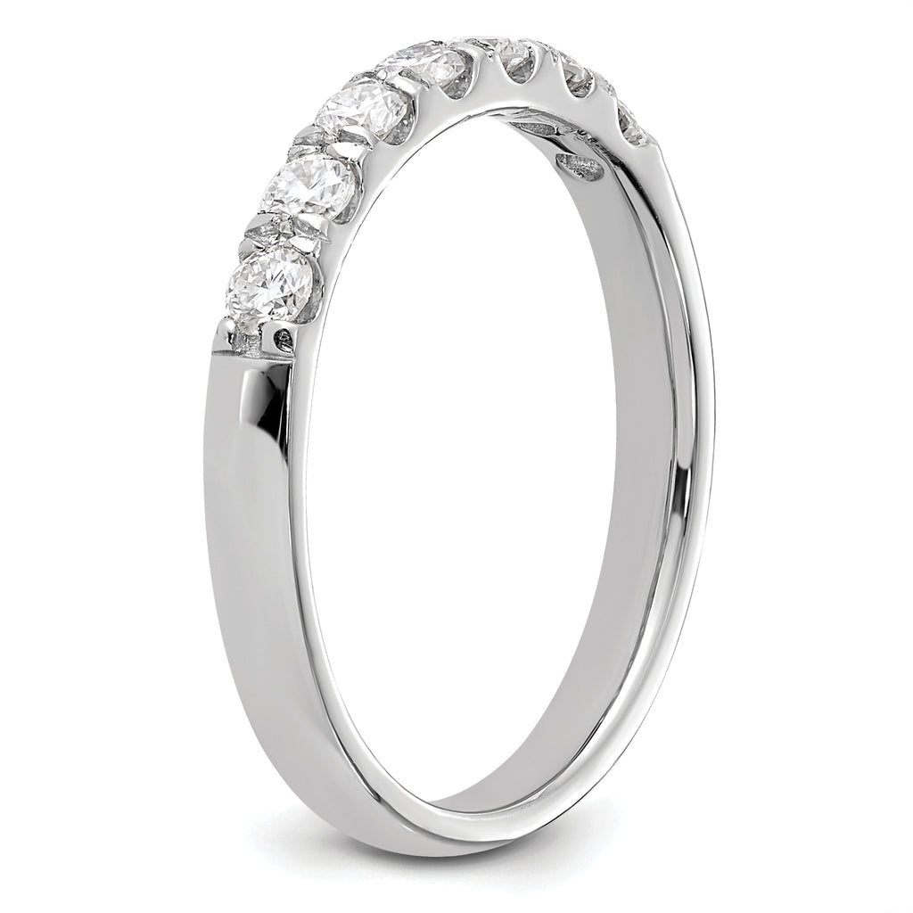 14k White Gold 1/2 carat Lab Grown Diamond VS/SI+ G+ Seven Stone Complete Band