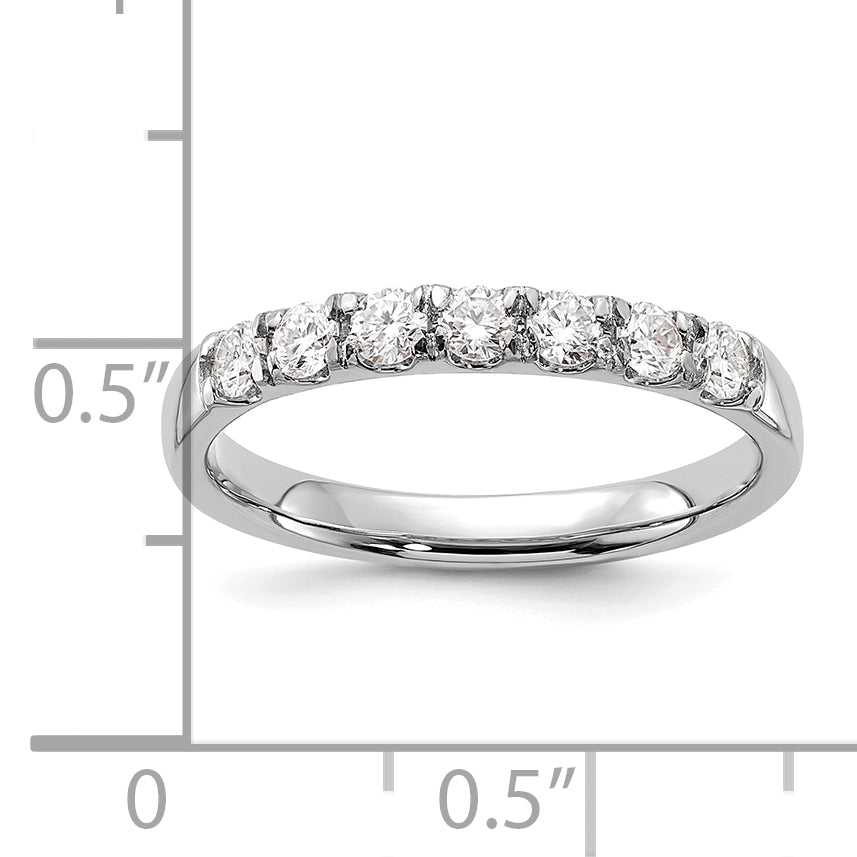 14k White Gold 1/2 carat Lab Grown Diamond VS/SI+ G+ Seven Stone Complete Band