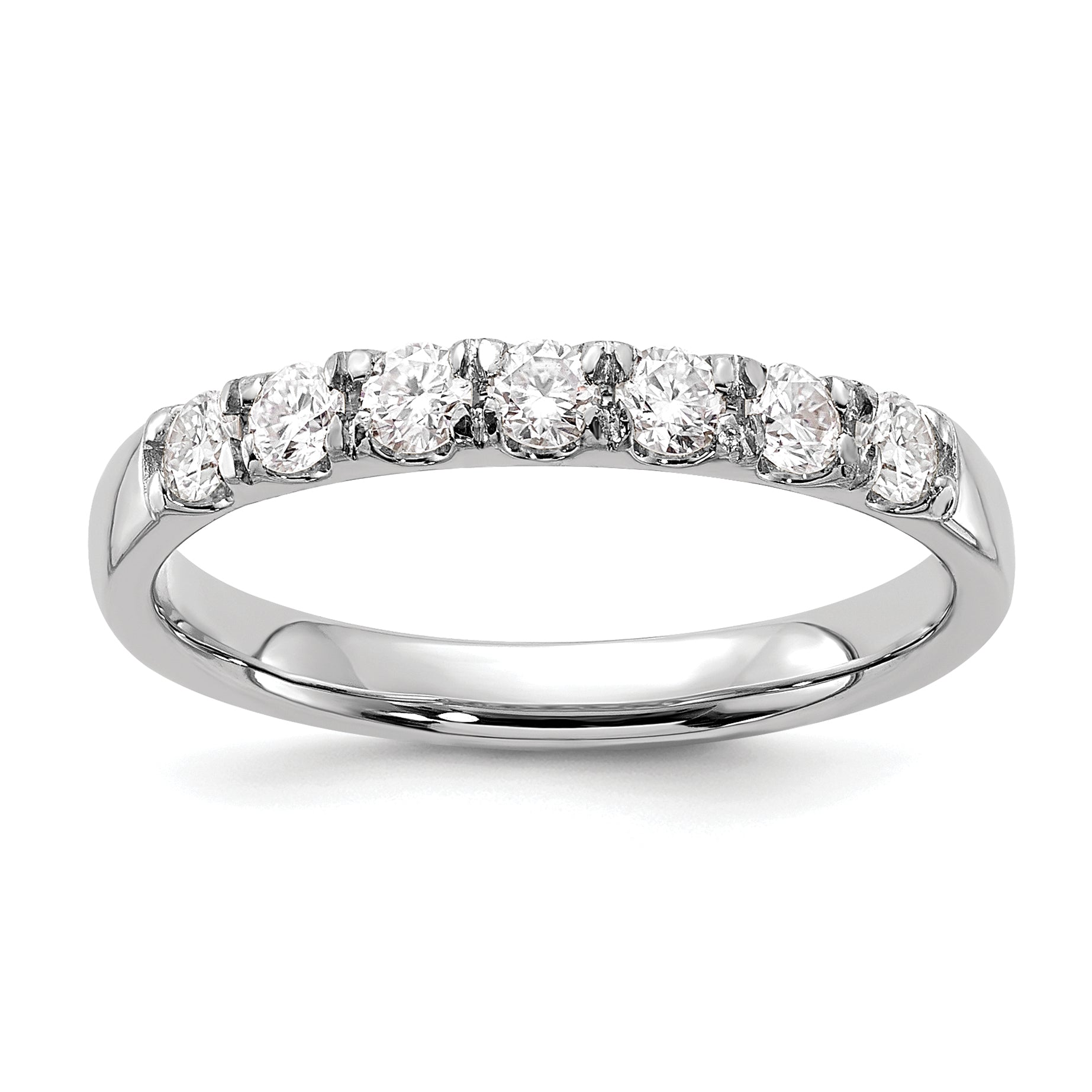 14k White Gold 1/2 carat Lab Grown Diamond VS/SI+ G+ Seven Stone Complete Band