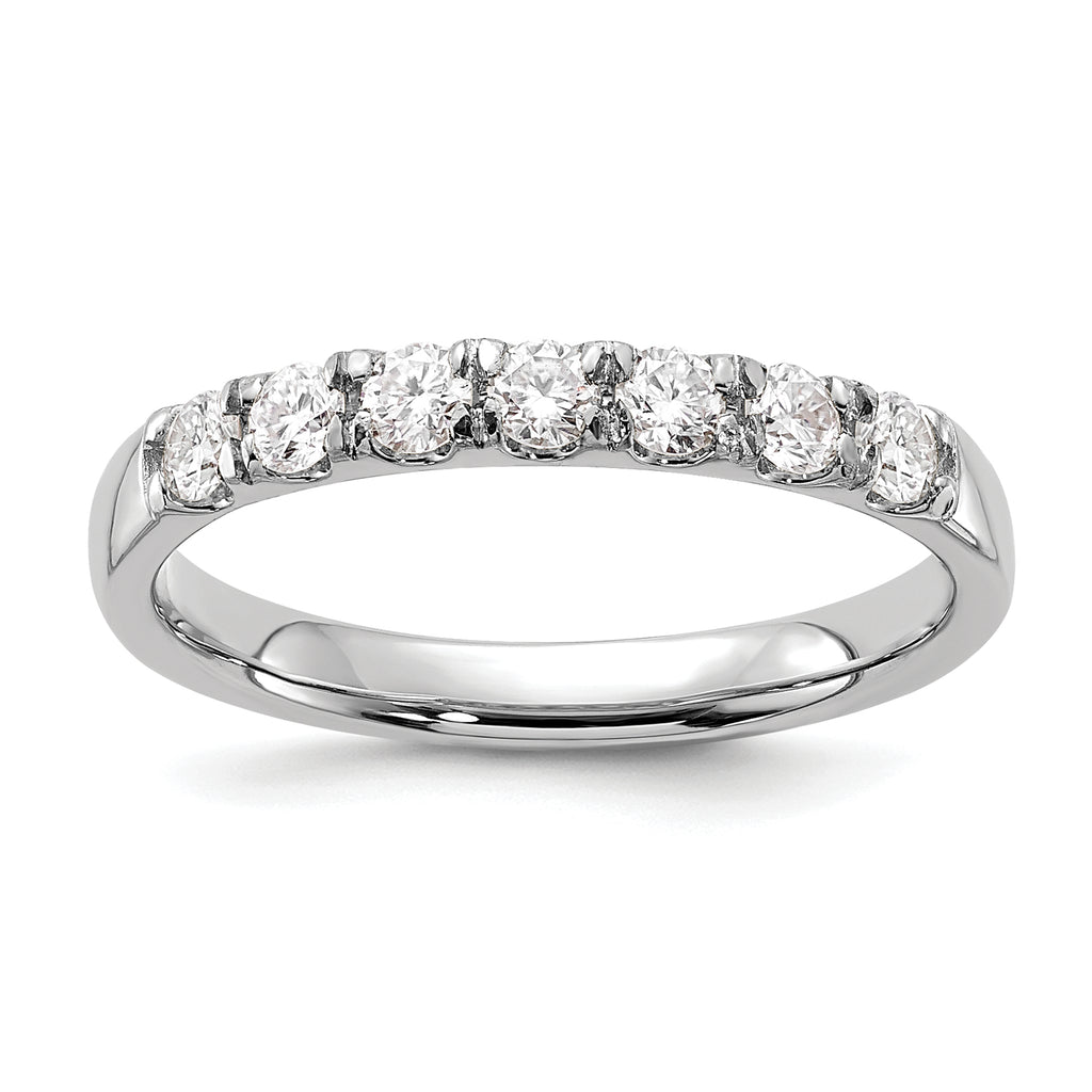 14k White Gold 1/2 carat Lab Grown Diamond VS/SI+ G+ Seven Stone Complete Band