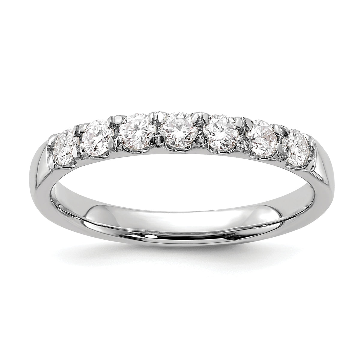 14k White Gold 1/2 carat Lab Grown Diamond VS/SI+ G+ Seven Stone Complete Band