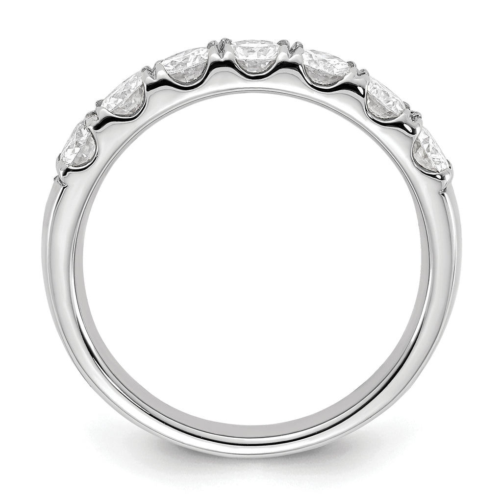 14k White Gold 1 carat Lab Grown Diamond VS/SI+ G+ Seven Stone Complete Band
