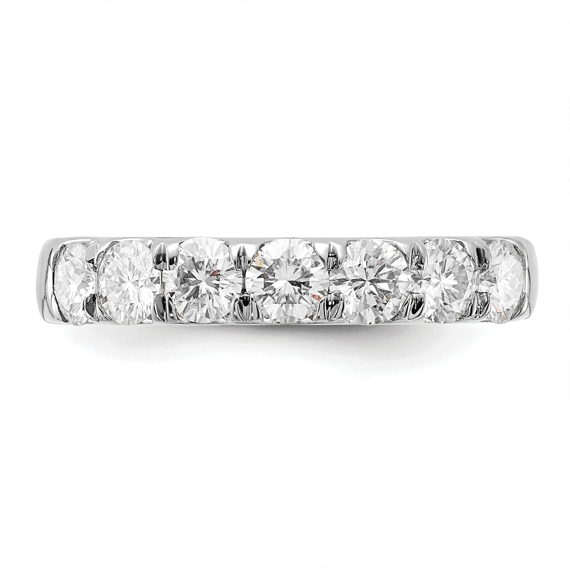 14k White Gold 1 carat Lab Grown Diamond VS/SI+ G+ Seven Stone Complete Band