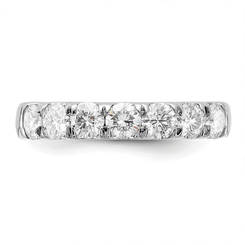 14k White Gold 1 carat Lab Grown Diamond VS/SI+ G+ Seven Stone Complete Band