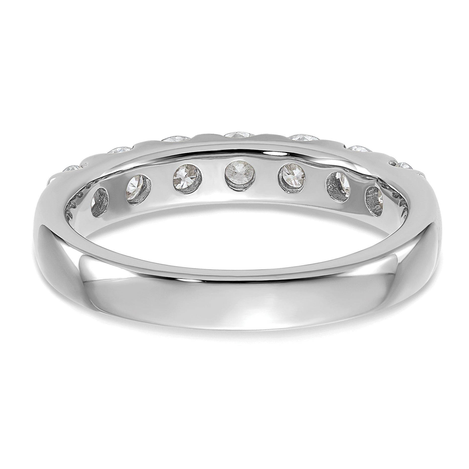 14k White Gold 1 carat Lab Grown Diamond VS/SI+ G+ Seven Stone Complete Band