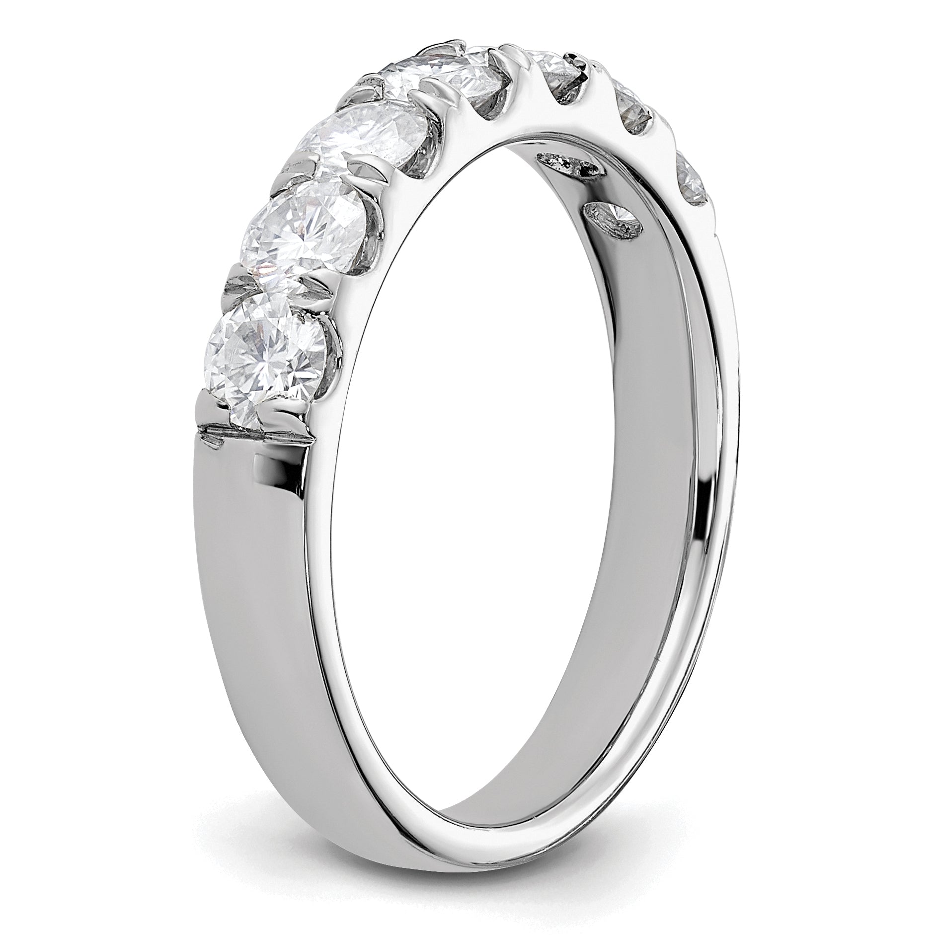 14k White Gold 1 carat Lab Grown Diamond VS/SI+ G+ Seven Stone Complete Band