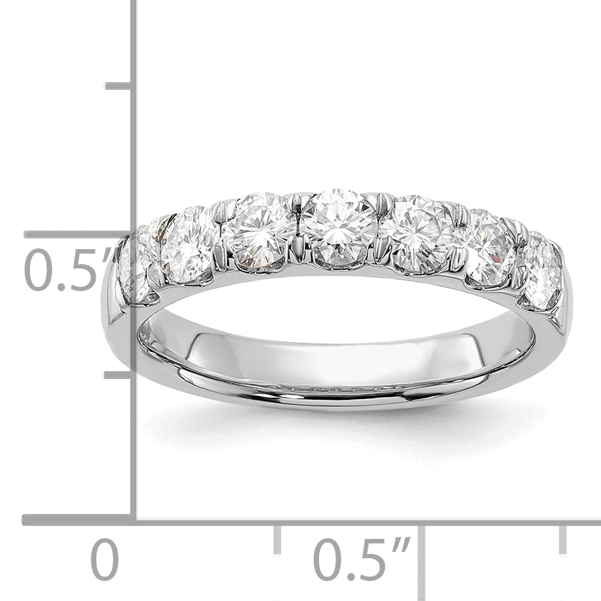 14k White Gold 1 carat Lab Grown Diamond VS/SI+ G+ Seven Stone Complete Band
