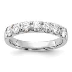 14k White Gold 1 carat Lab Grown Diamond VS/SI+ G+ Seven Stone Complete Band