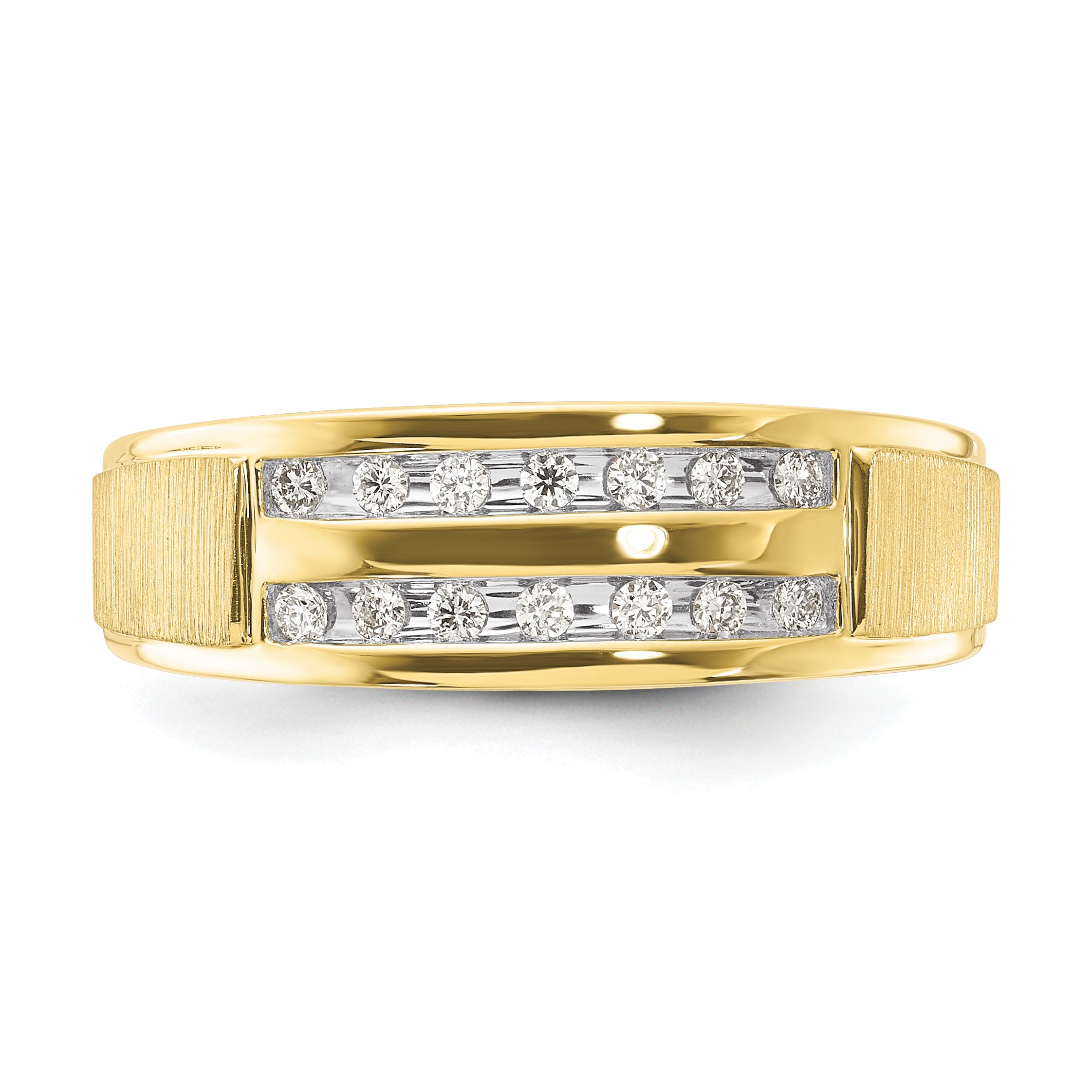 10k 1/5 carat Lab Grown Diamond VS/SI+ G+ Complete Double Row Men's Ring