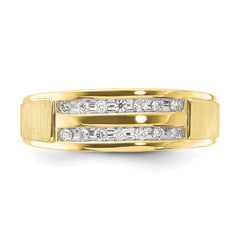 10k 1/5 carat Lab Grown Diamond VS/SI+ G+ Complete Double Row Men's Ring