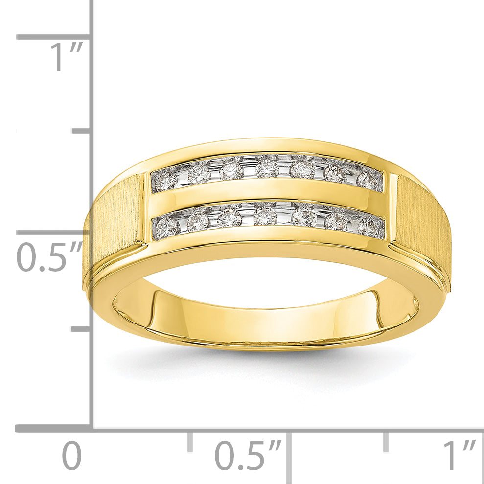 10k 1/5 carat Lab Grown Diamond VS/SI+ G+ Complete Double Row Men's Ring