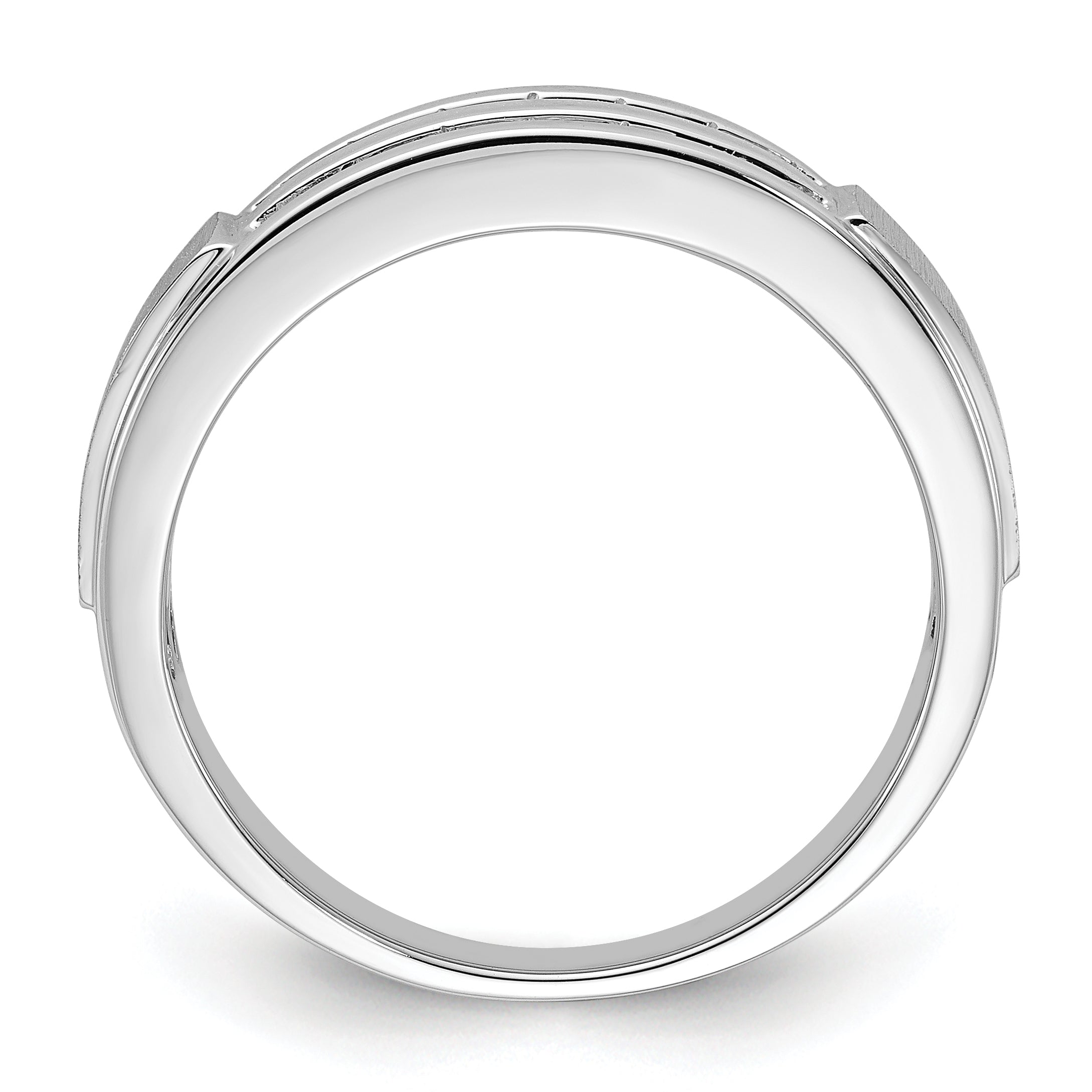10k White Gold 1/5 carat Lab Grown Diamond VS/SI+ G+ Complete Double Row Men's Ring