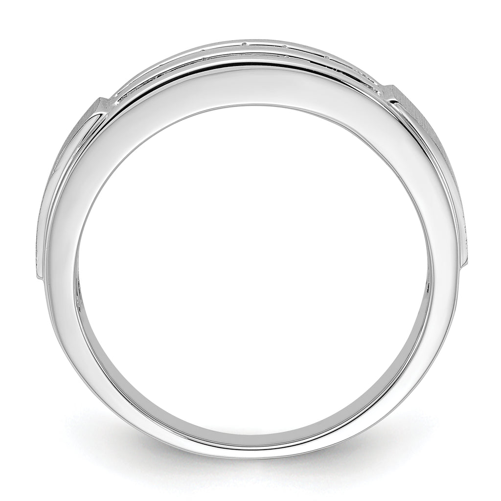 10k White Gold 1/5 carat Lab Grown Diamond VS/SI+ G+ Complete Double Row Men's Ring