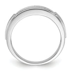 10k White Gold 1/5 carat Lab Grown Diamond VS/SI+ G+ Complete Double Row Men's Ring