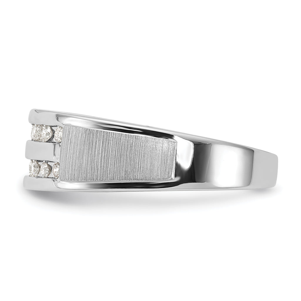 10k White Gold 1/5 carat Lab Grown Diamond VS/SI+ G+ Complete Double Row Men's Ring
