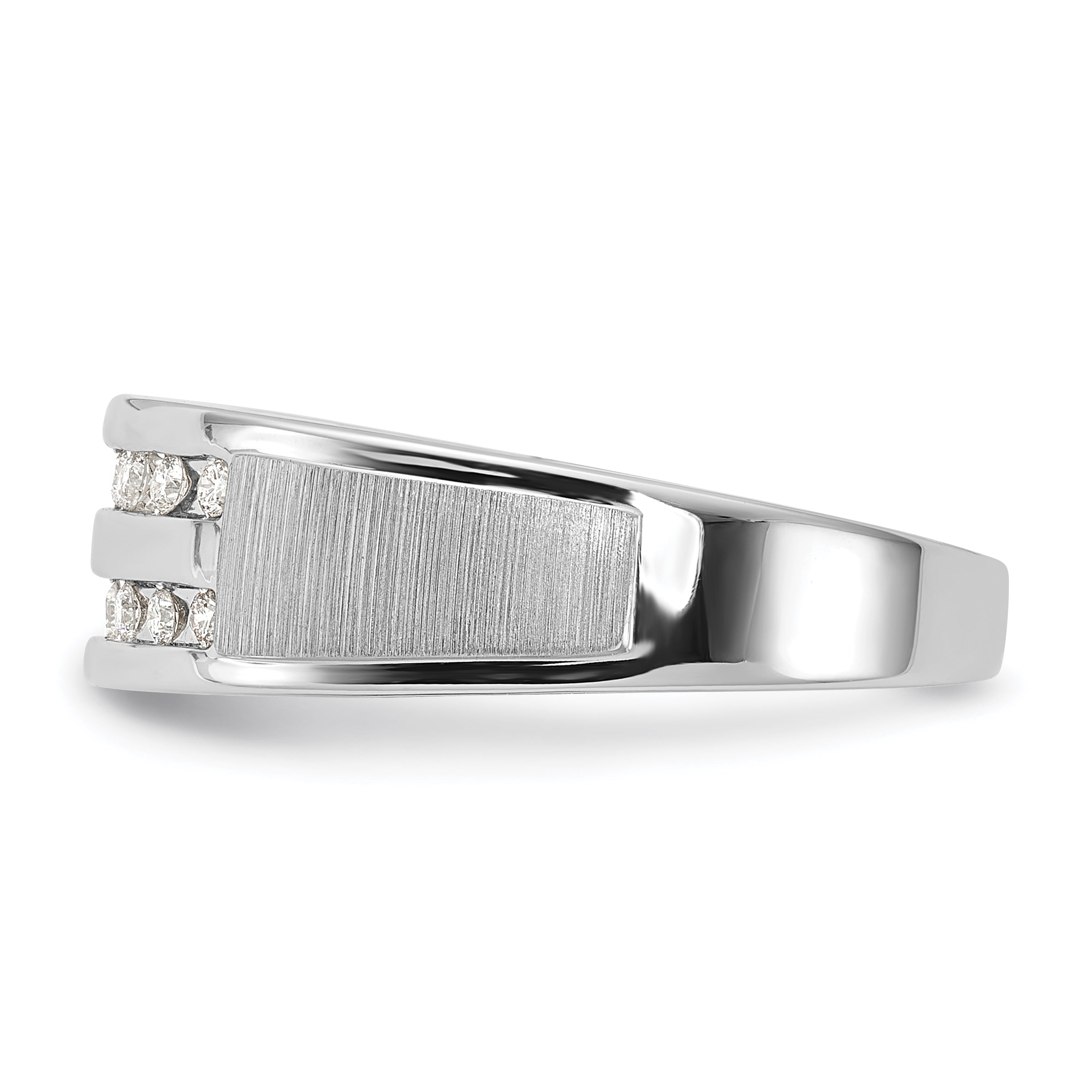10k White Gold 1/5 carat Lab Grown Diamond VS/SI+ G+ Complete Double Row Men's Ring