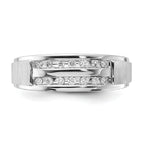 10k White Gold 1/5 carat Lab Grown Diamond VS/SI+ G+ Complete Double Row Men's Ring