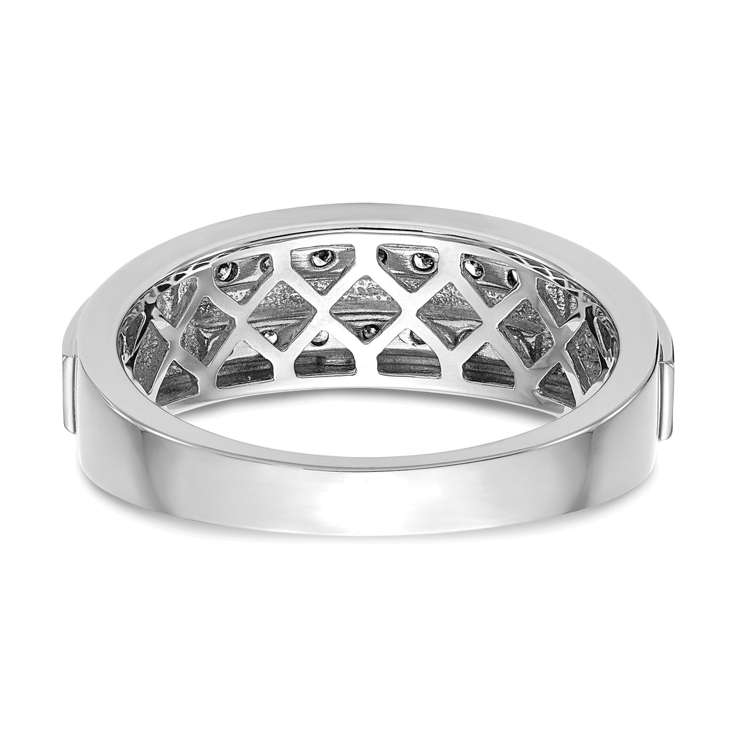 10k White Gold 1/5 carat Lab Grown Diamond VS/SI+ G+ Complete Double Row Men's Ring