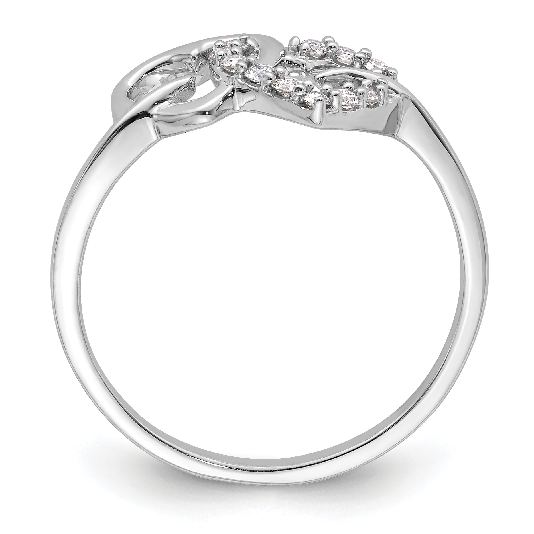 14k White Gold 1/8 carat Lab Grown Diamond VS/SI+ G+ Complete Double Heart Ring