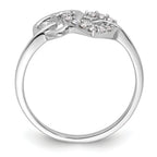 14k White Gold 1/8 carat Lab Grown Diamond VS/SI+ G+ Complete Double Heart Ring