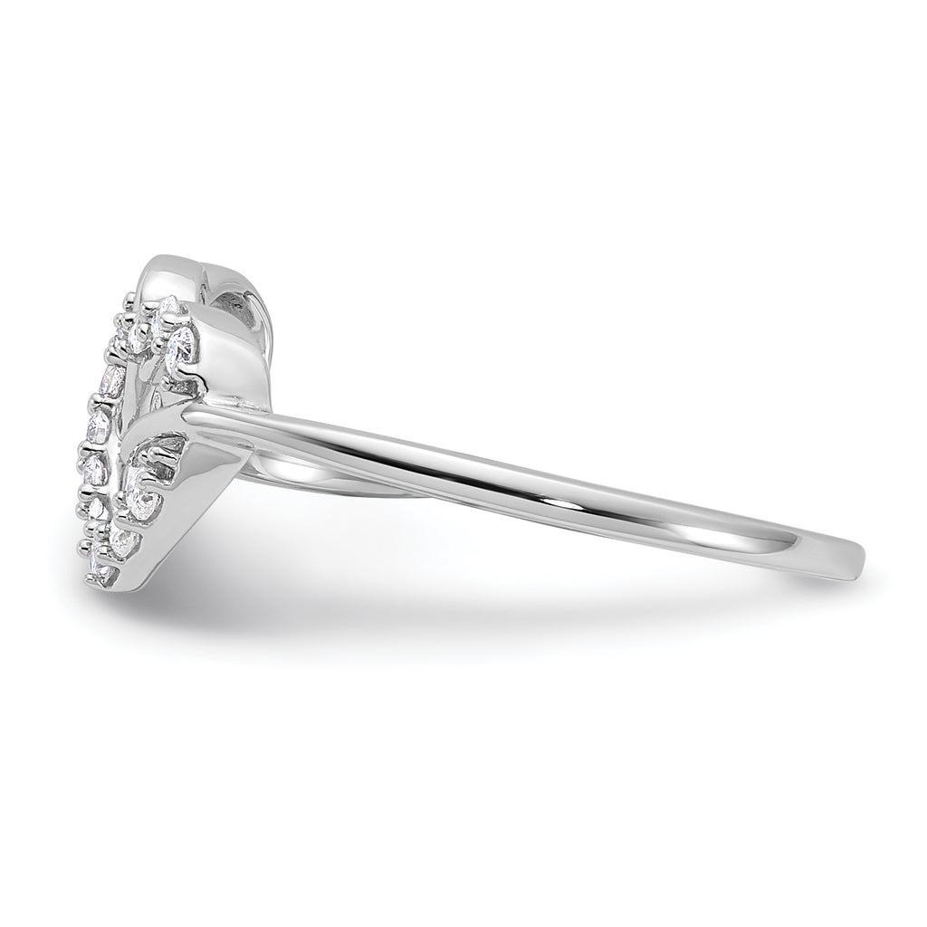 14k White Gold 1/8 carat Lab Grown Diamond VS/SI+ G+ Complete Double Heart Ring