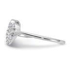 14k White Gold 1/8 carat Lab Grown Diamond VS/SI+ G+ Complete Double Heart Ring