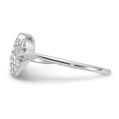 14k White Gold 1/8 carat Lab Grown Diamond VS/SI+ G+ Complete Double Heart Ring