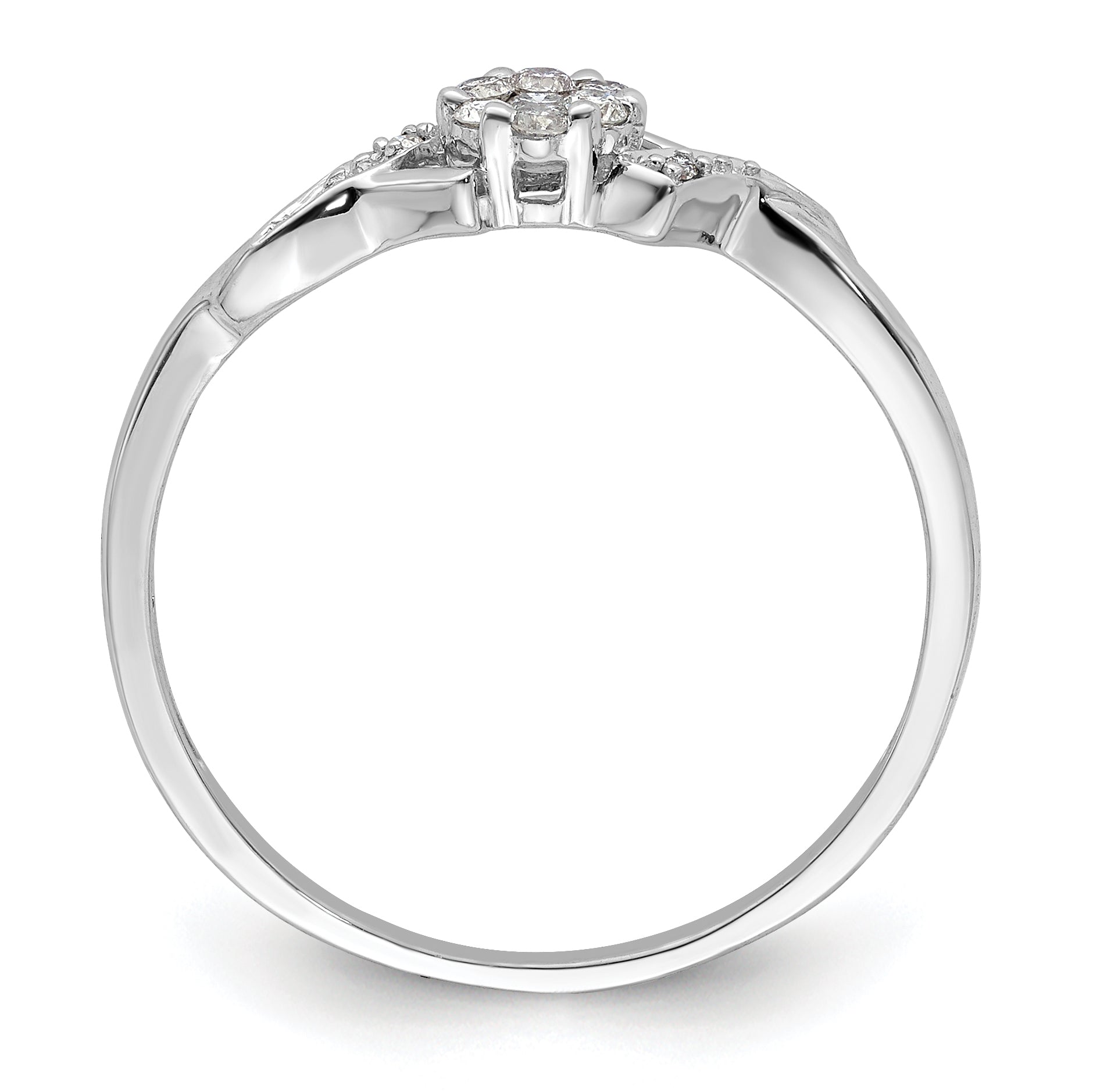 14k White Gold 1/8 carat Lab Grown Diamond VS/SI+ G+ Complete Fancy Ring