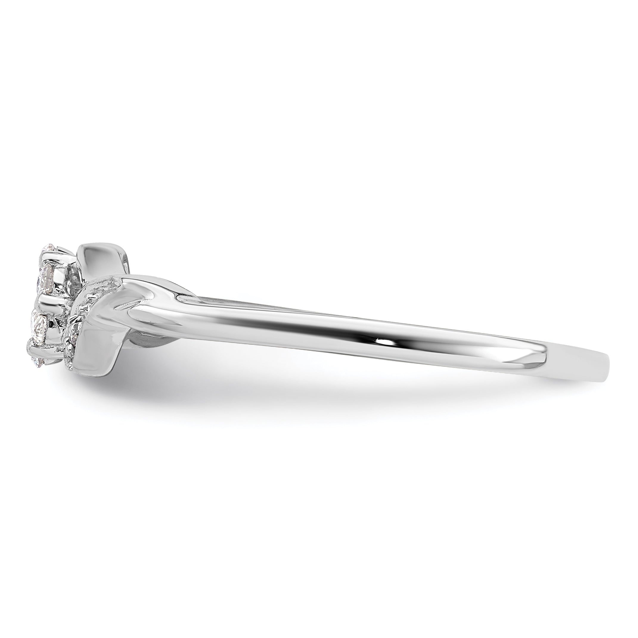 14k White Gold 1/8 carat Lab Grown Diamond VS/SI+ G+ Complete Fancy Ring