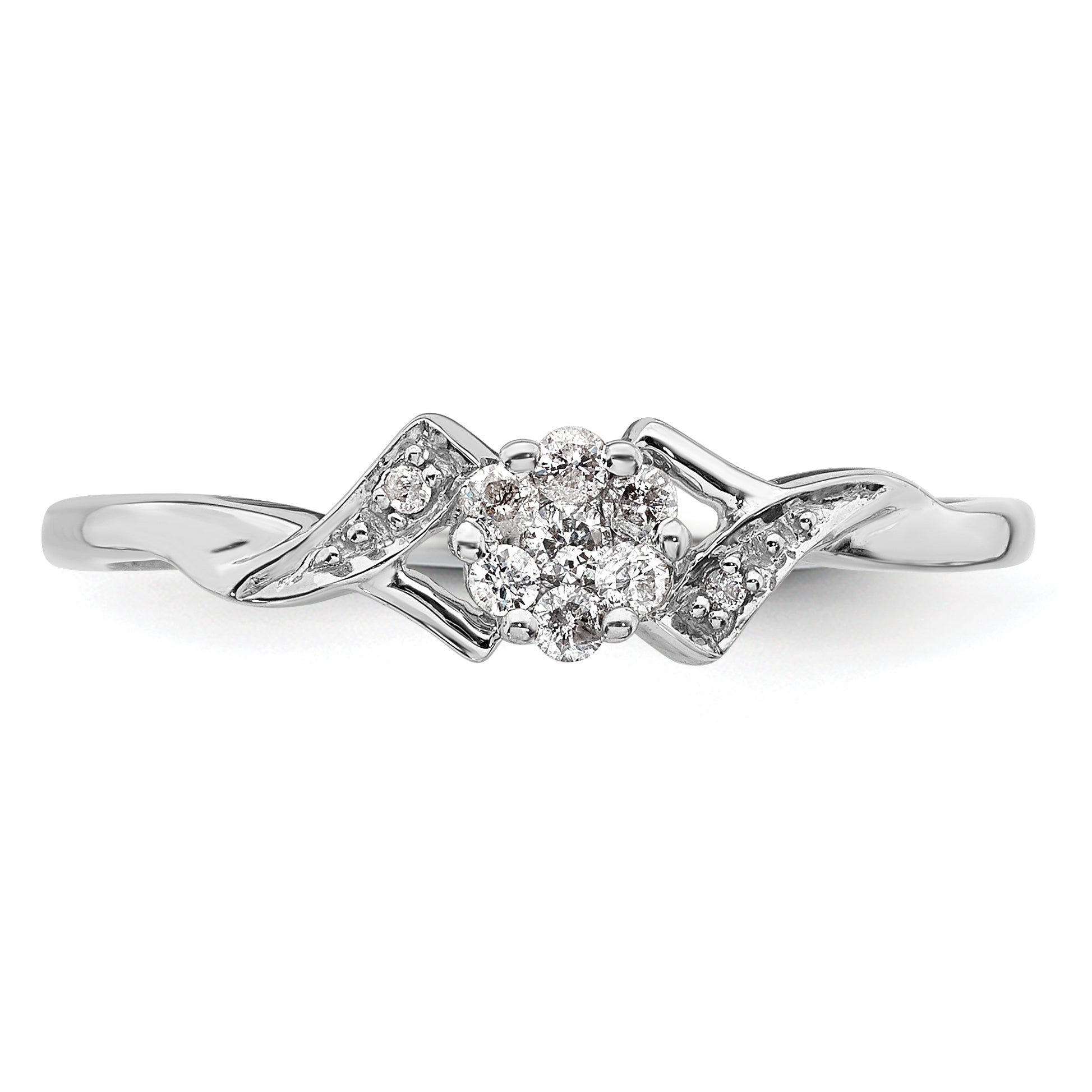 14k White Gold 1/8 carat Lab Grown Diamond VS/SI+ G+ Complete Fancy Ring