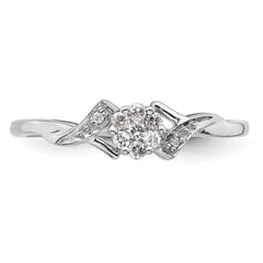 14k White Gold 1/8 carat Lab Grown Diamond VS/SI+ G+ Complete Fancy Ring