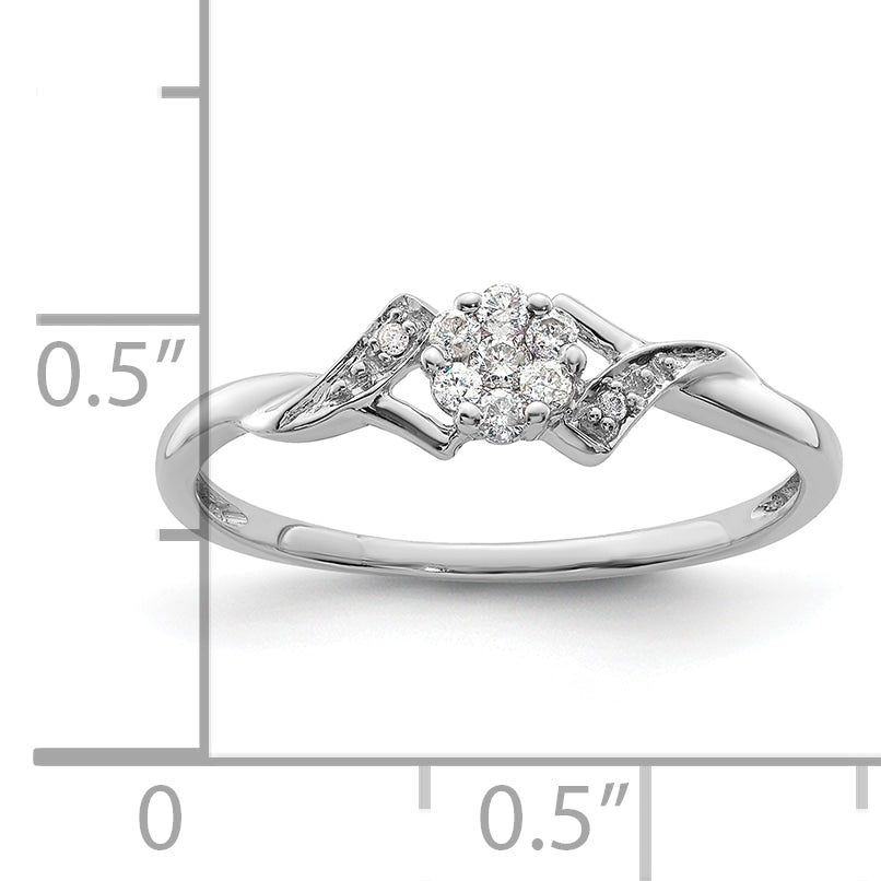 14k White Gold 1/8 carat Lab Grown Diamond VS/SI+ G+ Complete Fancy Ring