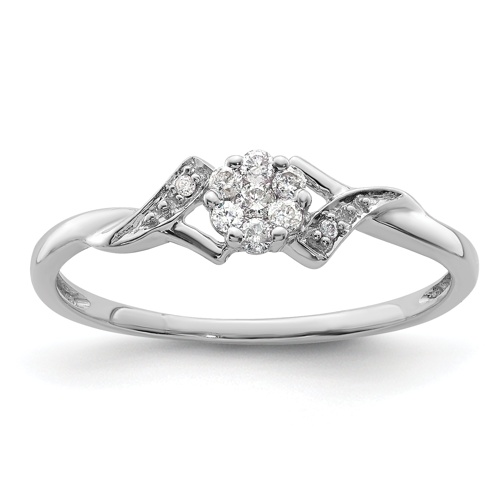 14k White Gold 1/8 carat Lab Grown Diamond VS/SI+ G+ Complete Fancy Ring