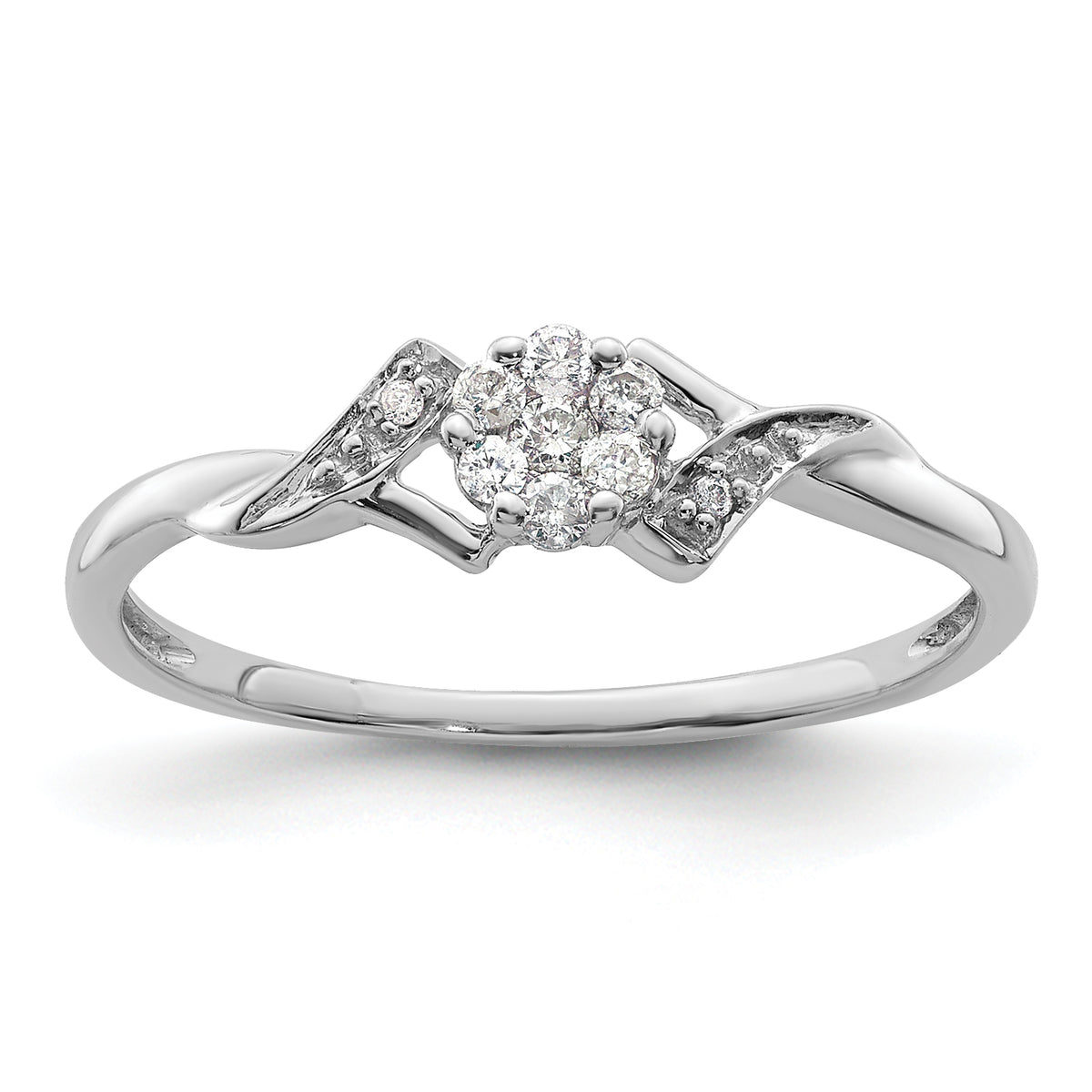14k White Gold 1/8 carat Lab Grown Diamond VS/SI+ G+ Complete Fancy Ring